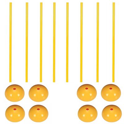 HDYZJQ Agility Poles with Base, 5 Sets Detachable Slalom Poles Fill with Sand or Gravel, Soccer Football Training Equipment for Kids, Adults(Yellow-8,5ft(1.5m))