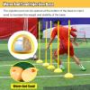 HDYZJQ Agility Poles with Base, 5 Sets Detachable Slalom Poles Fill with Sand or Gravel, Soccer Football Training Equipment for Kids, Adults(Yellow-8,5ft(1.5m)) view 4