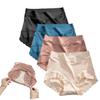 4Pcs Hygroscopic Silk Panties High Waist Seamless Hygroscopic Underwear Tummy Control (#5,Medium) view 1