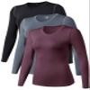 TAISIM Women's Dry Fit Compression Shirts Moisture Wicking Long Sleeve Base Layer for Workout, Running, Yoga,Cold Weather,Black,Grey,Wine red,Small