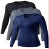 TAISIM Women's Dry Fit Compression Shirts Moisture Wicking Long Sleeve Base Layer for Workout, Running, Yoga,Cold Weather,Black,Grey,Navy,XLarge view 1