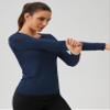 TAISIM Women's Dry Fit Compression Shirts Moisture Wicking Long Sleeve Base Layer for Workout, Running, Yoga,Cold Weather,Black,Grey, Navy,XXLarge view 3