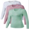 TAISIM Women's Dry Fit Compression Shirts Moisture Wicking Long Sleeve Base Layer for Workout, Running, Yoga,Cold Weather,Pink,White,Pastel Green,Medium view 1
