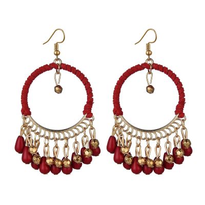 Ethnographic Earrings Sub-vintage Round Droplet Tassel Earrings