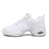 Fenlogft Women's Breathable Air Cushion Jazz Dance Shoes Lace Up Mesh Sneakers Athletic Walking Dance Thick Soled (White,8) view 1