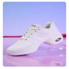 Fenlogft Women's Breathable Air Cushion Jazz Dance Shoes Lace Up Mesh Sneakers Athletic Walking Dance Thick Soled (White,8) view 3