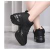 Fenlogft Women's Breathable Air Cushion Jazz Dance Shoes Lace Up Mesh Sneakers Athletic Walking Dance Thick Soled (Black,4,Big Kid) view 2