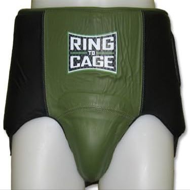 No Foul Boxing Groin Protector Leather (XX-Large, Marine Green/Black)