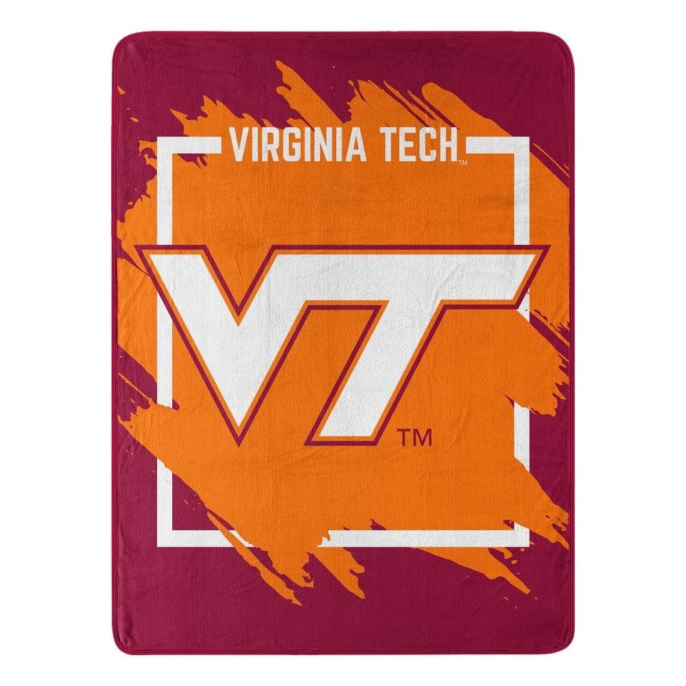 NORTHWEST Virginia Tech Hokies Blanket 46x60 Micro Raschel Dimensional Design Rolled