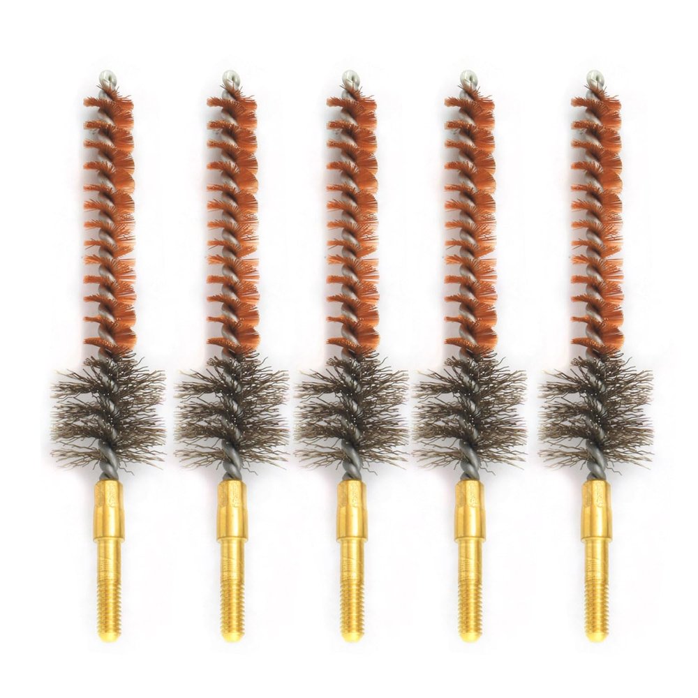 Motanar 10 Phosphor Nylon Bristle Bronze Bore Brush Gun Cleaning Chamber Brush for .22 Cal .30 Cal (.30Cal 7.62mm- Phosphor Bristle Bronze)