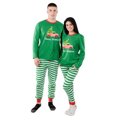 USBD Family Matching Pajamas Premium Cotton Blend Sleepwear Set (Medium, Car Women)