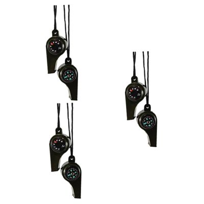 BESPORTBLE Compact Versatile 2-Piece Survival Whistles with Integrated Compass Thermometer for Outdoor Use