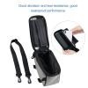 Jeanoko Phone Front Frame Bag, 600D Frosted Cloth Large Capacity Grey Safe to Use Phone Holder Bag for Cycling view 2