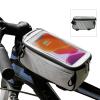 Jeanoko Phone Front Frame Bag, 600D Frosted Cloth Large Capacity Grey Safe to Use Phone Holder Bag for Cycling view 4