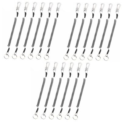 DOITOOL 18pcs Fishing Coiled Lanyard Elastic Fishing Rope Tether Security Gear for Outdoor Activities for Hiking Camping Hunting