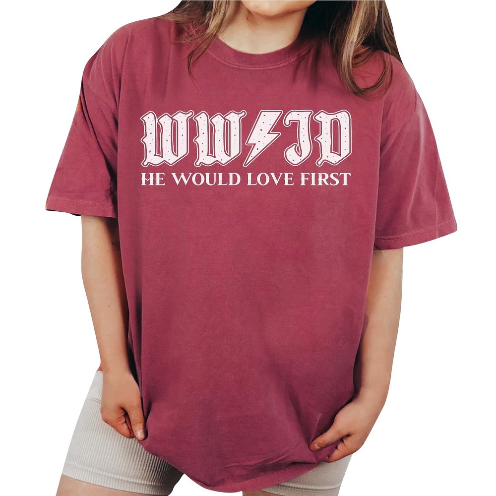 Vintage WWJD Shirt What Would Jesus Do He Would Love First T-Shirt Christian Religious #00108_5