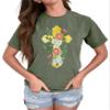 Floral Cross Shirt Christian Jesus Cross Religious Faith Cross T-Shirt #00097_92 view 1