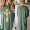 Floral Cross Shirt Christian Jesus Cross Religious Faith Cross T-Shirt #00097_92 view 2