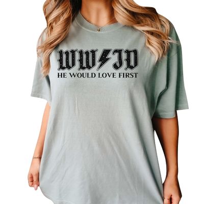 Vintage WWJD Shirt What Would Jesus Do He Would Love First T-Shirt Christian Religious #00108_20