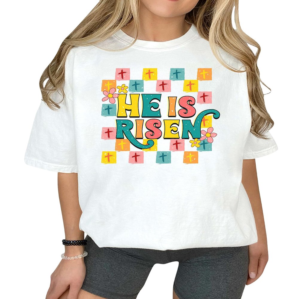 Christian Easter He is Risen Shirt Bible Verse Christian Outfit Religious T-Shirt #00111_37