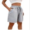 BAWUTZ Solid Knot Waist Slant Pocket Shorts (Color : Gray, Size : Large) view 1