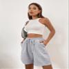 BAWUTZ Solid Knot Waist Slant Pocket Shorts (Color : Gray, Size : Large) view 4