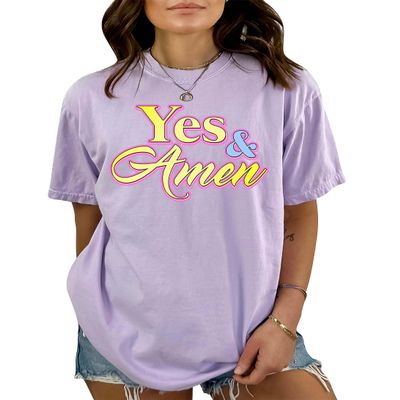 Yes and Amen Shirt Christian Religious Gifts Prayer T-Shirt Faith #00037_90