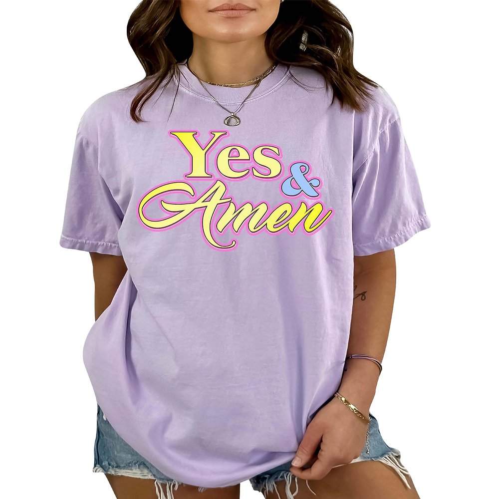 Yes and Amen Shirt Christian Religious Gifts Prayer T-Shirt Faith #00037_90