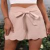 Scallop Trim Belted Shorts (Color : Pink, Size : Large) view 3