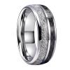 8 mm Jewelry Tungsten Carbide Ring Meteorite Carbon Fiber Inlay Men Women Wedding Band I Love You Engraved 11 view 3