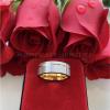 8 mm Tungsten Men's Rings Black and Rose Gold Wedding Engagement Band Brushed Finish Jewelry Grooved Ring Tc-010 10.5 view 4