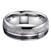 8 mm Jewelry Tungsten Carbide Ring Meteorite Carbon Fiber Inlay Men Women Wedding Band Tungsten Engraved 11.5 view 4