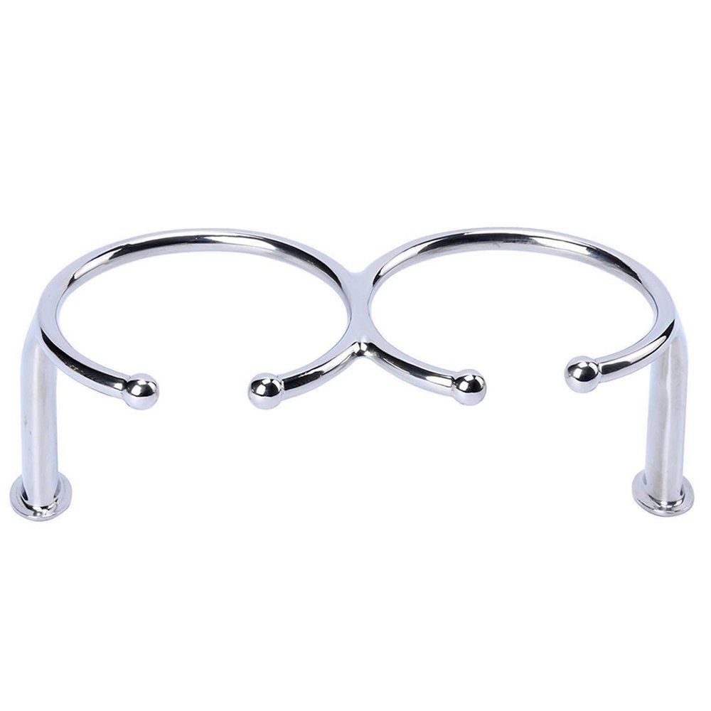 UNKOMN Marine Hardware Boat Accessories Marine Boat Rv Camper Polished 316 Stainless Steel Double Ring Cup Drink Holder