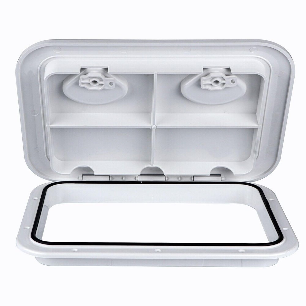 UNKOMN Marine Hardware Boat Accessories 24"x14" ABS Deck Access Hatch Cover for Marine Boat Yacht RV Watertight Anti-UV Non-Skid Inspection (Color : White)