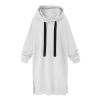 7-R56 White Relaxed Fit Long Plus Size for Teen Girls Fall Winter Cuff Sleeve Midi Brunch Warm Fuzzy Hooded Basic Dresses Womens 2023 Clothes Country Concert MT XXL view 1