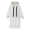 7-R56 White Relaxed Fit Long Plus Size for Teen Girls Fall Winter Cuff Sleeve Midi Brunch Warm Fuzzy Hooded Basic Dresses Womens 2023 Clothes Country Concert MT XXL view 2