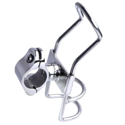 UNKOMN Marine Hardware 316 Stainless Steel Rail Mounted Clamp on Rod Holder Double Wire Stainless Steel for Fishing Boat Kayaks (Color : 25MM)