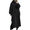 2-V33 Black Women Brunch Dress Cuff Sleeve Dress for Women Long Midi Knee High Loose Fit Long Plus Size Pullover Hooded Plain Fall Summer Dress 2023 Clothing VK M view 1