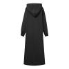2-V33 Black Women Brunch Dress Cuff Sleeve Dress for Women Long Midi Knee High Loose Fit Long Plus Size Pullover Hooded Plain Fall Summer Dress 2023 Clothing VK M view 4