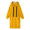 7-R56 Mustard Yellow Womens Relaxed Fit Long Oversized Dresses Dresses for Ladies Cuff Sleeve Midi Brunch Thermal Fuzzy with Hood Plain Winter Fall Dresses 2023 Clothes O9 L view 2