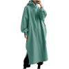 2-V33 Lime Green Womens Loose Fit Long Plus Size Dresses Dresses for Women Cuff Sleeve Long Midi Knee High Casual Pullover Hula Hooded Plain Summer Fall Dresses 2023 Clothes Y2K M view 1