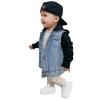 Kids Boys Girls Hooded Classic Retro Denim Jacket Button Coat Patchwork Hooded Outerwear Windproof (A, 12-18 Months) view 1