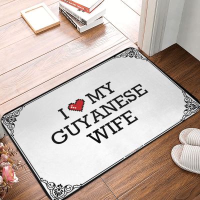 Abipuir Outdoor Rug Front Door I Love My Guyanese Wife Doormat Unique Home Decor Boys Room Decor (Color : Colour, Size : 65X90CM)