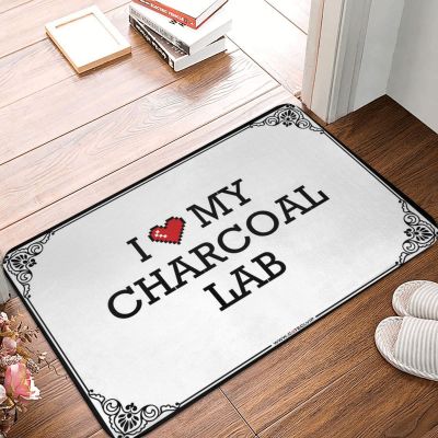 Abipuir Front Porch Mat Outdoor I Love My Charcoal Lab Doormat Summer Floor Mat Outdoor Bar Accessories Decor (Color : Colour, Size : 40X60CM)