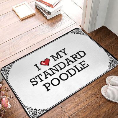 Abipuir Porch Rugs Outdoor I Love My Standard Poodle Doormat Fall Door Mat Indoor Fall Front Porch Decor (Color : Colour, Size : 65X90CM)