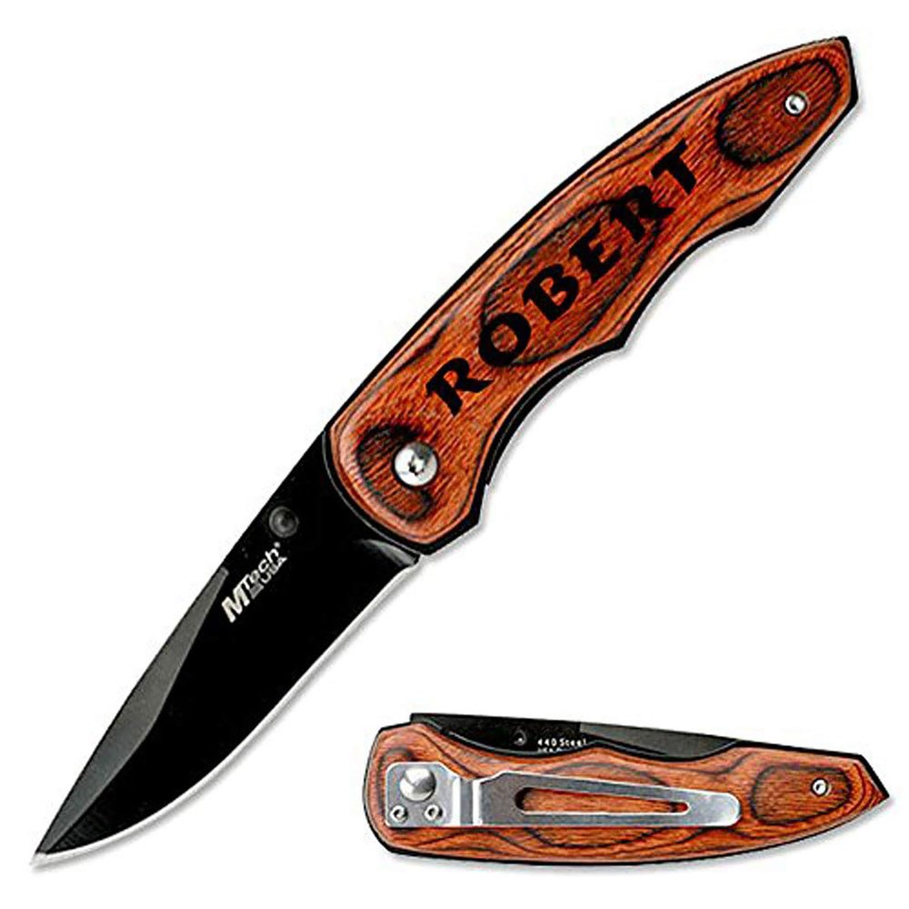 Gifts Infinity Free Engraving Titanium Coated Stainless Steel Quality Pocket Knife (GI-407)