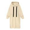 7-R56 Beige Relaxed Fit Long Plus Size Dresses for Women Winter Fall Cuff Sleeve Midi Brunch Thermal Fuzzy Hooded Basic Dresses Ladies 2023 Clothing Trendy RH S view 1