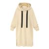 7-R56 Beige Relaxed Fit Long Plus Size Dresses for Women Winter Fall Cuff Sleeve Midi Brunch Thermal Fuzzy Hooded Basic Dresses Ladies 2023 Clothing Trendy RH S view 2
