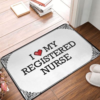 Abipuir Porch Rugs Outdoor I Love My Registered Nurse Doormat Fall Door Mat Indoor Fall Front Porch Decor (Color : Colour, Size : 40X60CM)