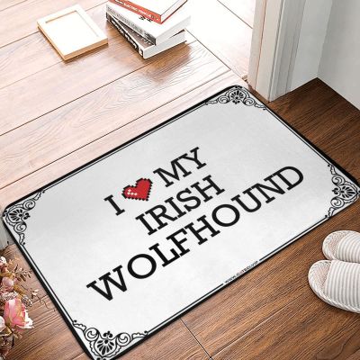 Abipuir Funny Bar Decor I Love My Irish Wolfhound Doormat Large Outdoor Rug Door Mats Outdoor Funny (Color : Colour, Size : 65X90CM)